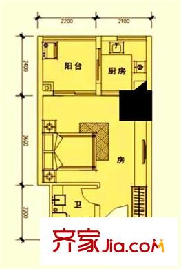 名門酒店戶型圖02室戶型 