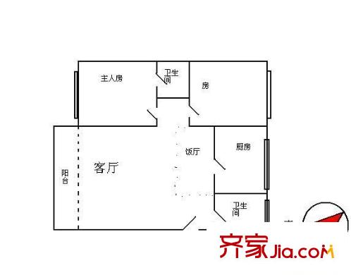 紅荔花園 2室 戶型圖
