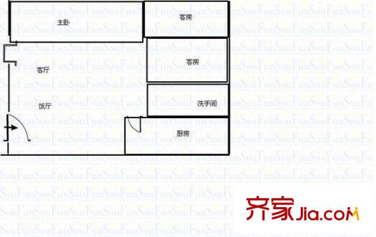 河畔廣場樟木頭戶型圖河畔廣場(樟木頭) 3室 戶型圖 3室2廳2衛(wèi)1廚