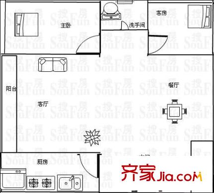 河畔廣場樟木頭戶型圖河畔廣場(樟木頭) 3室 戶型圖 3室2廳2衛(wèi)1廚