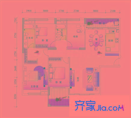 碧水云天 4室 戶型圖