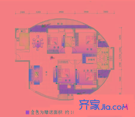 碧水云天 4室 戶型圖