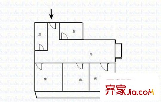 人民銀行宿舍(東城)戶型圖人民銀行宿舍(東城) 3室 戶型圖 3室1廳1衛(wèi)1廚