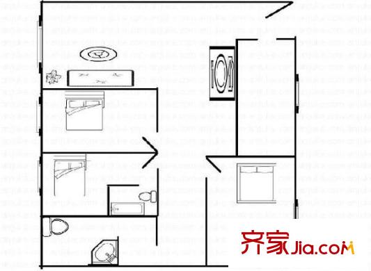 歐陸庭苑 3室 戶型圖