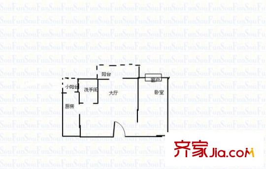莞都可苑 1室 戶型圖