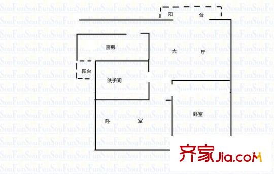 莞都可苑 2室 戶型圖
