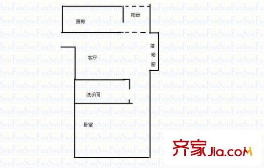 莞都可苑 1室 戶型圖