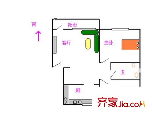 城市假日二期 2室 戶型圖