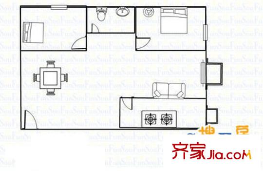 建安廣場(chǎng)二期兩室戶型