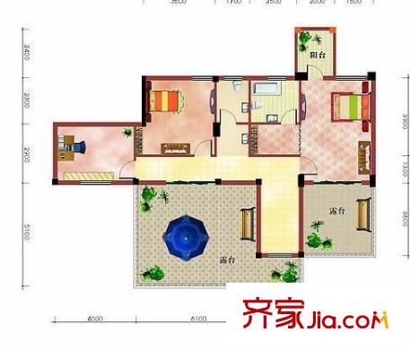 紅山大廈 2室 戶型圖