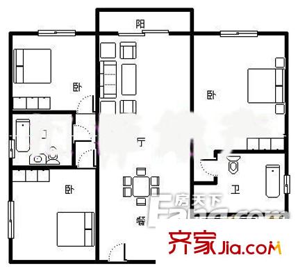 興貿(mào)廣場  3室 戶型圖