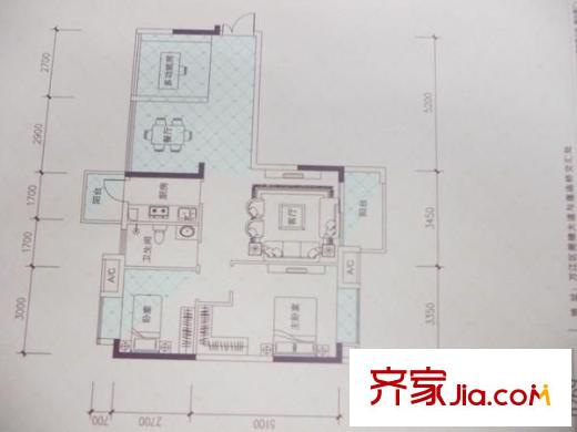 紅山大廈 2室 戶型圖