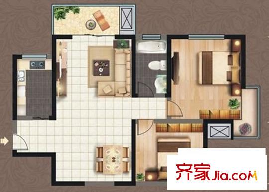 紅山大廈 2室 戶型圖