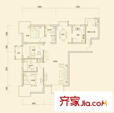 聯(lián)豐苑 3室 戶型圖