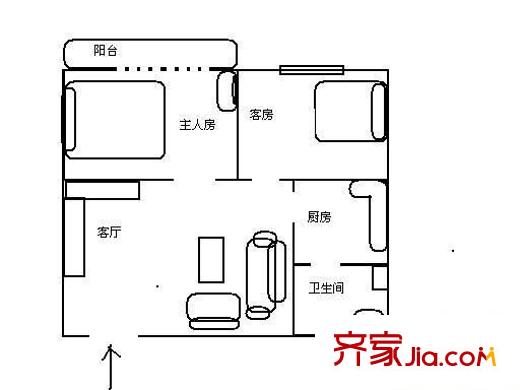 怡景樓 2室 戶型圖