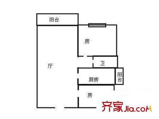 新園中區(qū) 2室 戶型圖