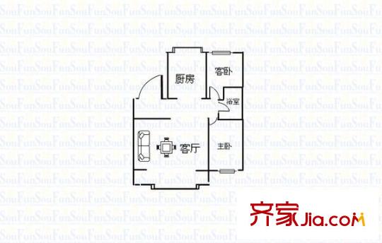 聚和廣場(chǎng) 2室 戶型圖