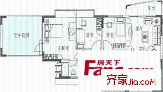 蓮安苑 3室 戶型圖