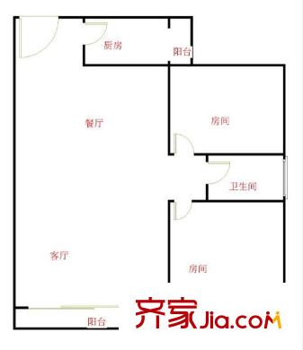 鼎峰卡布斯廣場(chǎng) 2室 戶型圖