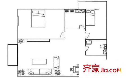 鼎峰卡布斯廣場(chǎng) 2室 戶型圖