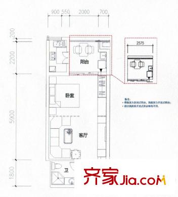 新世紀(jì)星城美寓50棟標(biāo)準(zhǔn)層A戶型 1室1廳1衛(wèi)1廚