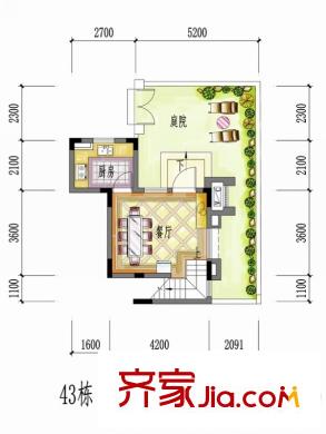 保利生態(tài)城43棟（一層）D2戶型復(fù)式下層 2室2廳2衛(wèi)2廚