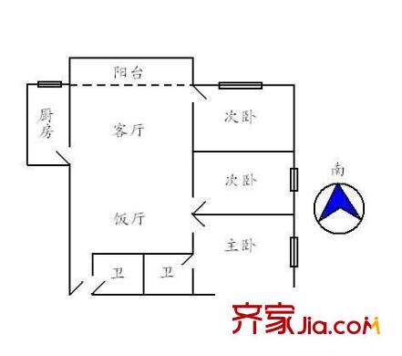 海珠大廈 3室 戶型圖