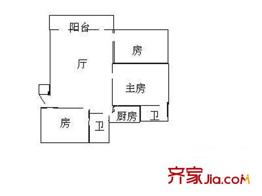 海珠大廈 3室 戶型圖