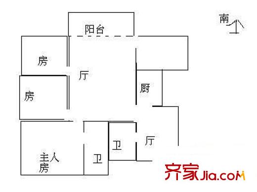海珠大廈 4室 戶型圖
