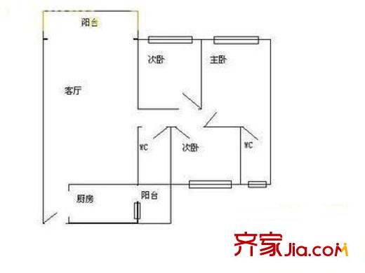 塘廈盈豐廣場 3室 戶型圖