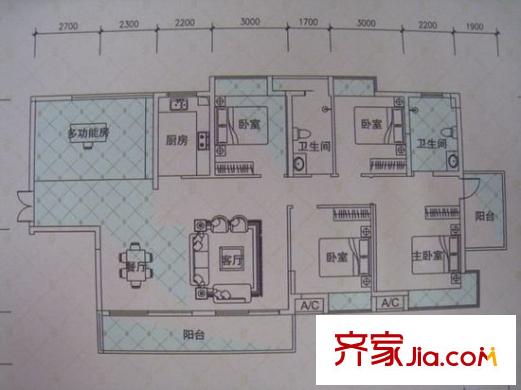 東安花園 4室 戶型圖