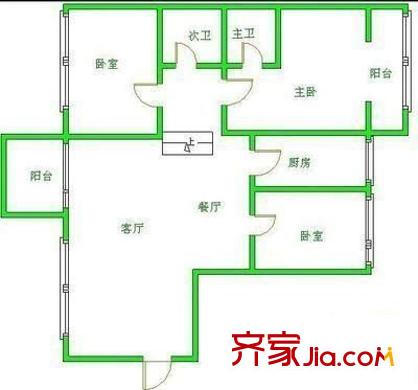 東安花園 3室 戶型圖