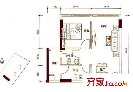 豐盛名苑  3室  戶型圖