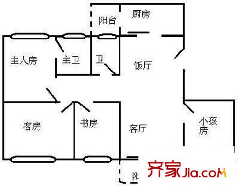 東安花園 4室 戶型圖