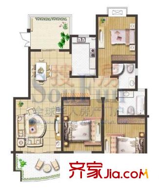 康湖山莊 4室 戶型圖