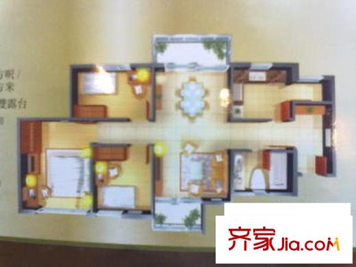 萬輝花園 3室 戶型圖