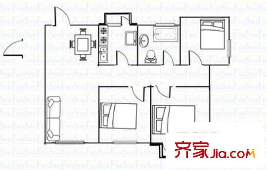 萬(wàn)輝花園 3室 戶型圖