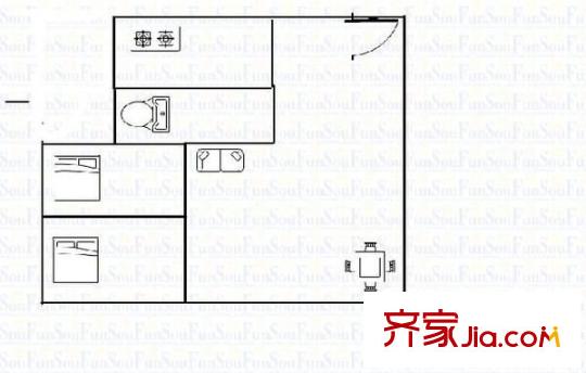 豪翠花園 2室 戶型圖