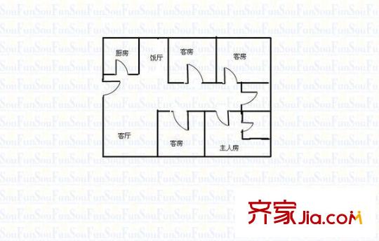 豪翠花園 4室 戶型圖