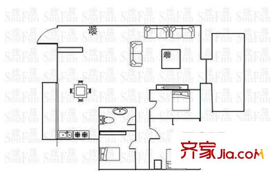 第一國(guó)際三期 3室 戶(hù)型圖