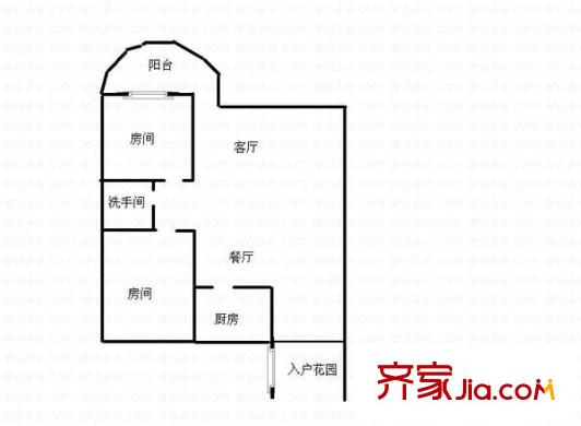 景湖春天二期 2室 戶型圖