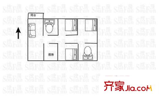 第一國(guó)際三期 3室 戶(hù)型圖
