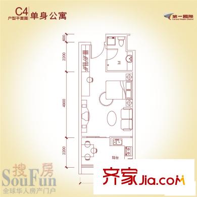 第一國(guó)際三期   1室戶(hù)型圖