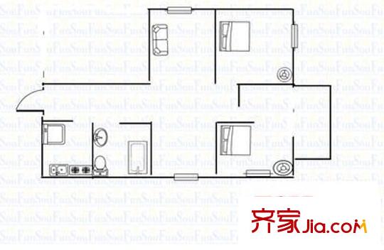 東方花園 2室 戶型圖