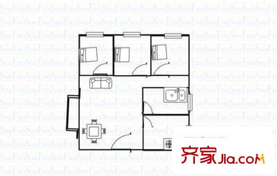 東方花園 3室 戶型圖