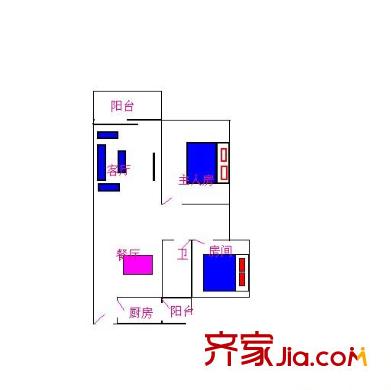 東方花園 2室 戶型圖