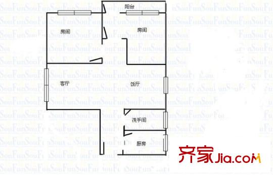 東方花園 2室 戶型圖