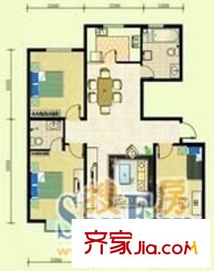 天鵝湖花園 3室 戶型圖