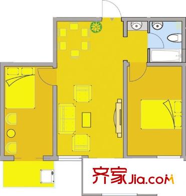東泰花園又一居 4室 戶型圖