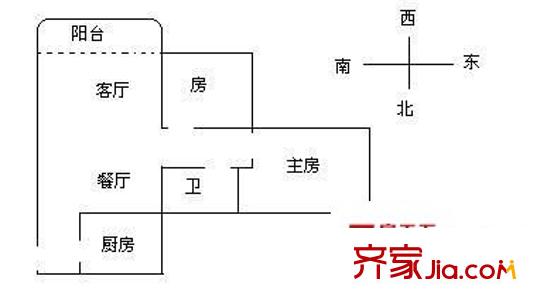 紫荊花園一期 2室 戶型圖